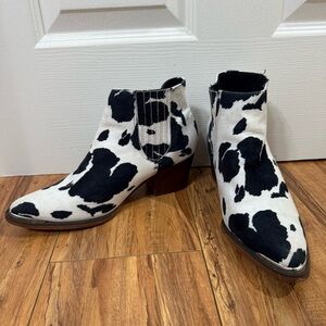Cow Print Ankle Boots